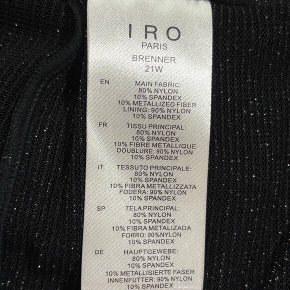 IRO Black Metallic Sheer Brenner Blouse Size 36 EU 4 US - Picture 6 of 6